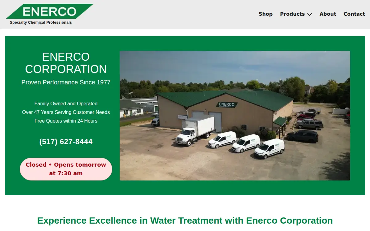 Homepage of Enerco CORP