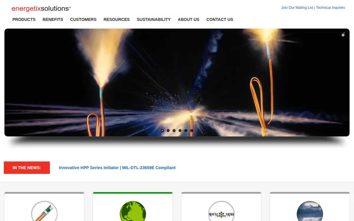 Homepage of Energetix Solutions INC