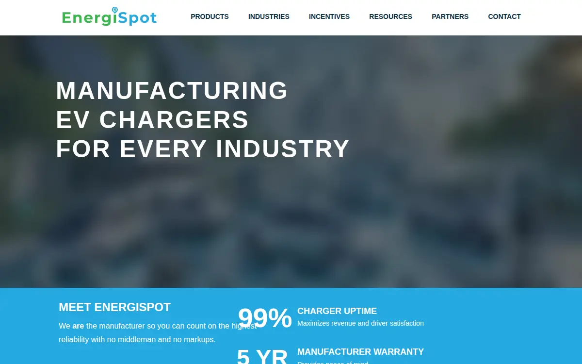 Homepage of Energispot, LLC