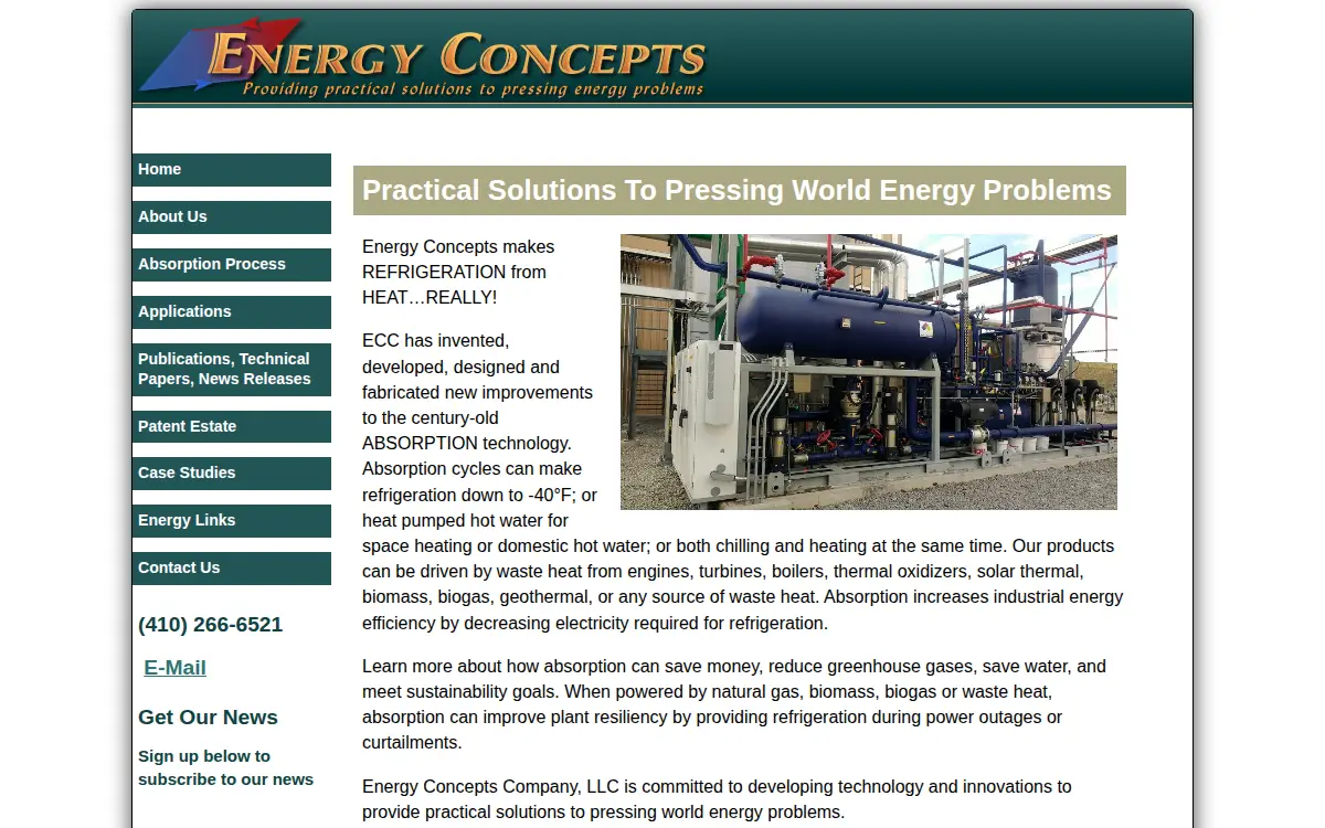Homepage of Energy Concepts Company, LLC