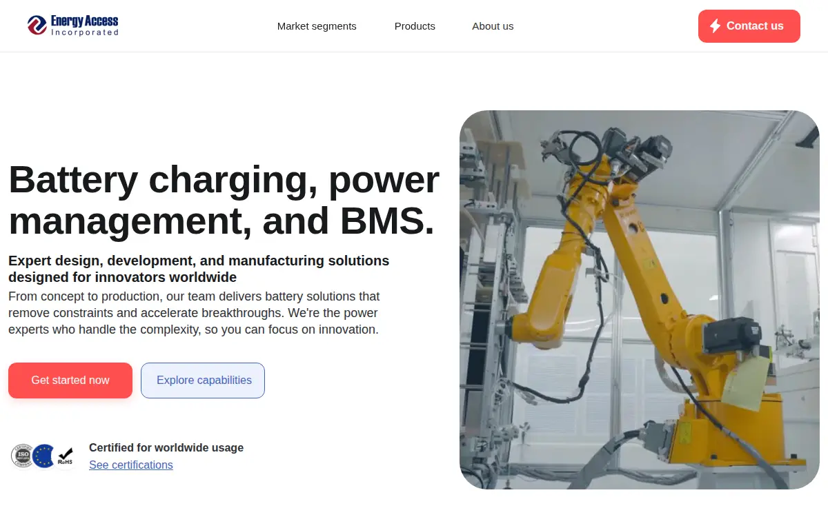 Homepage of Energy Access Incorporated