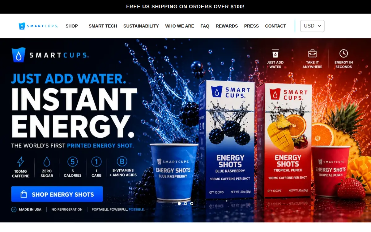 Homepage of Smart Cups, INC