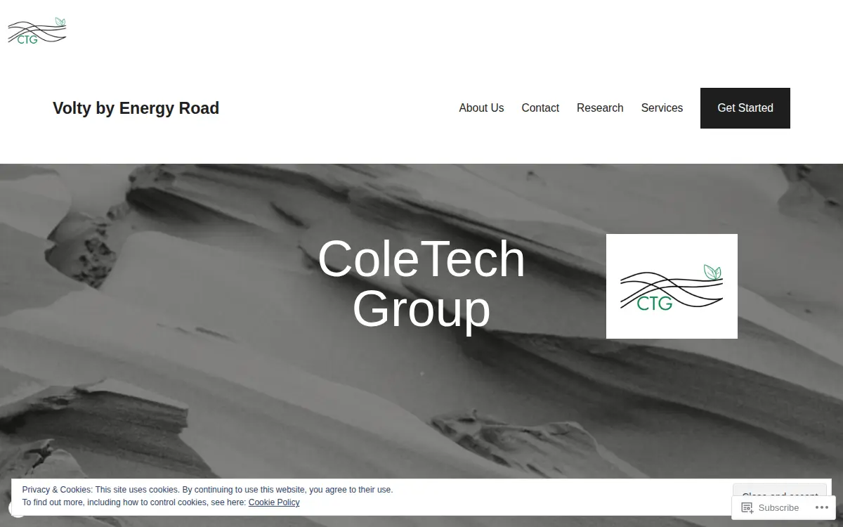 Homepage of Energy Road
