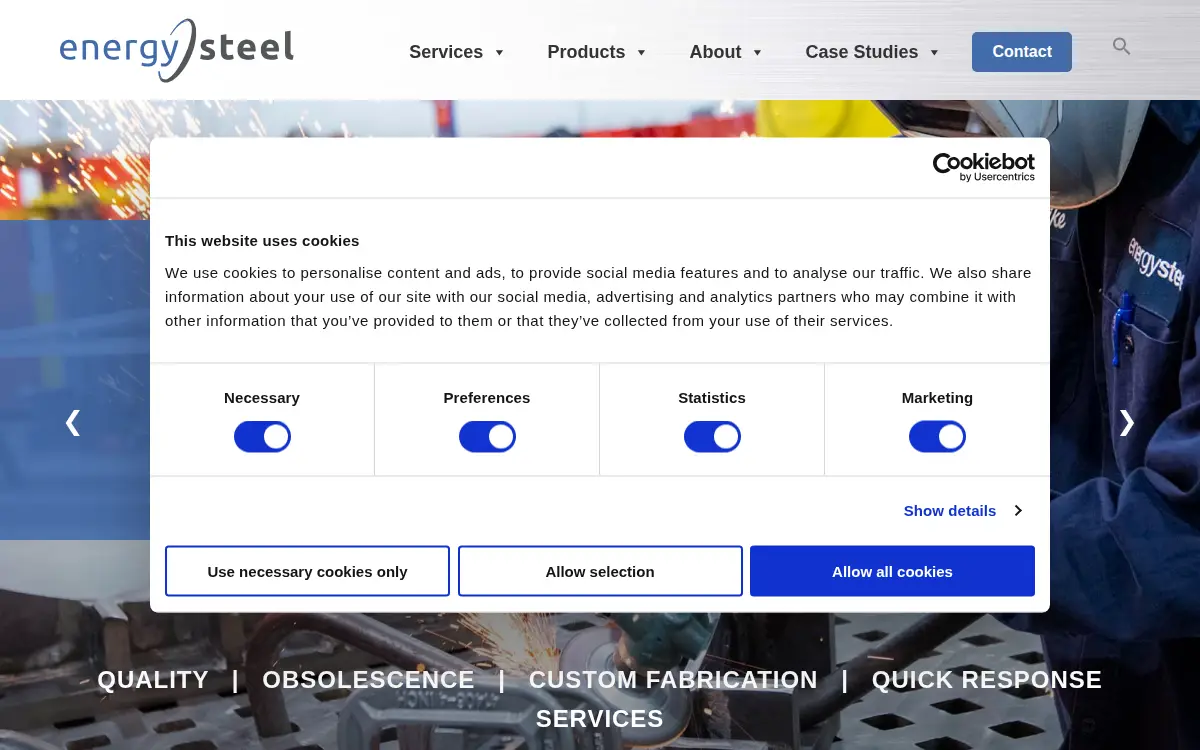 Homepage of Energy Steel & Supply CO