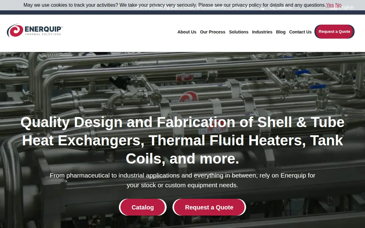 Homepage of Enerquip, LLC