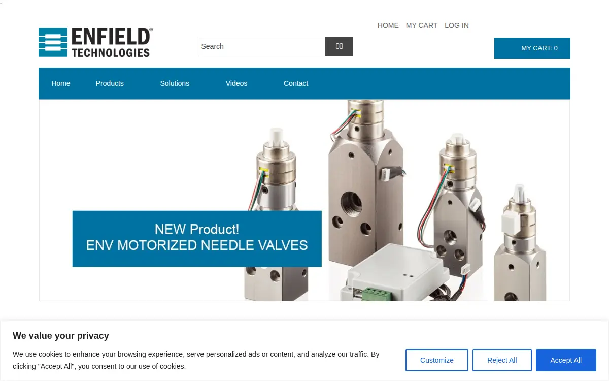 Homepage of Enfield Technologies LLC