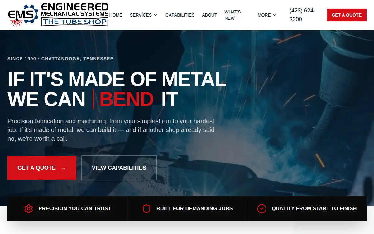 Homepage of Engineered Mechanical Systems INC