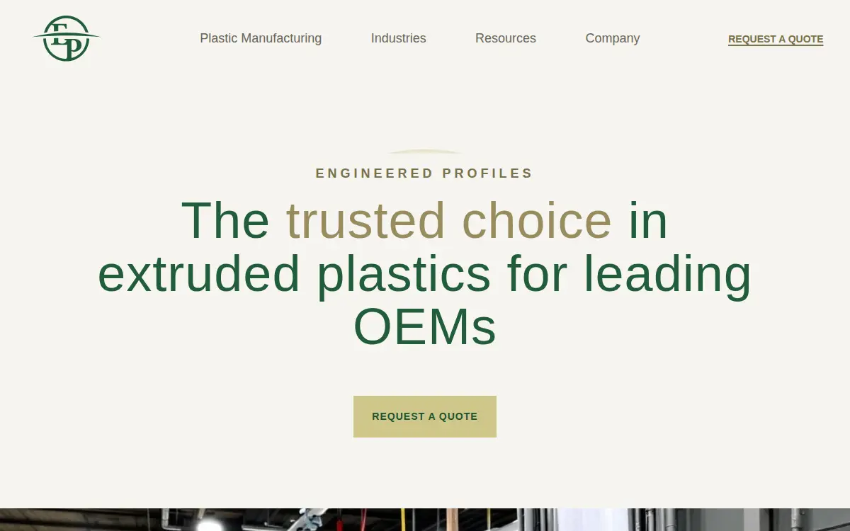 Homepage of Engineered Profiles LLC