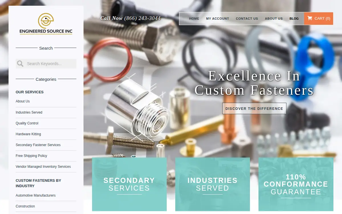 Homepage of Engineered Source, INC