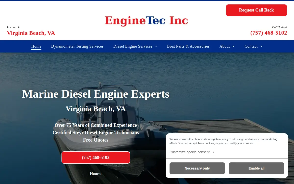 Homepage of Enginetec, INC.