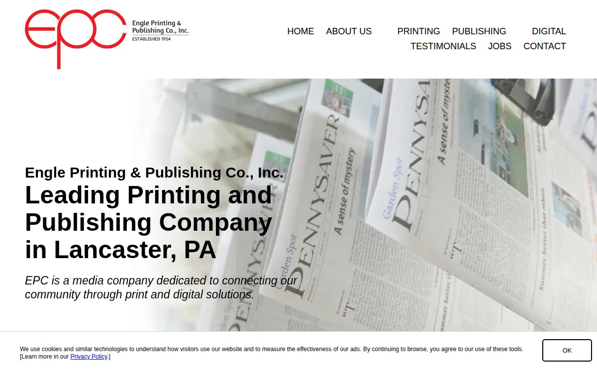 Homepage of Engle Printing & Publishing Co., INC.