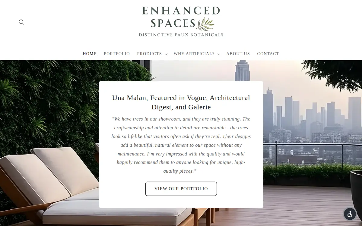 Homepage of Enhanced Spaces & Botanicals