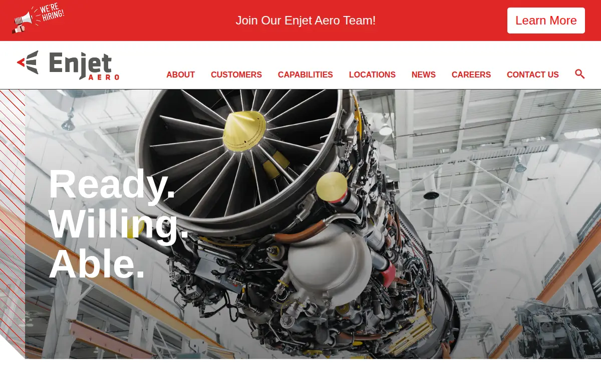 Homepage of Enjet Aero Terre Haute LLC