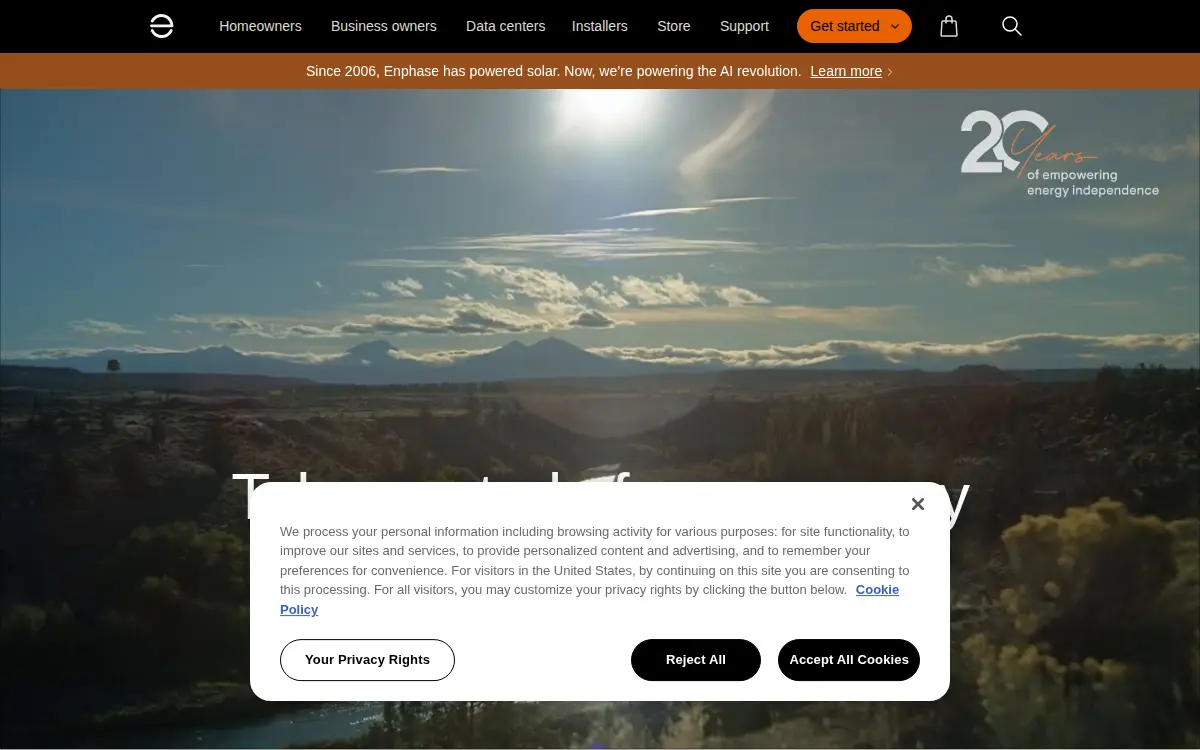 Homepage of Enphase Energy INC