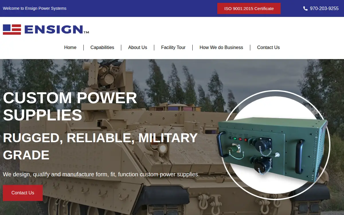 Homepage of Ensign Power Systems, INC.