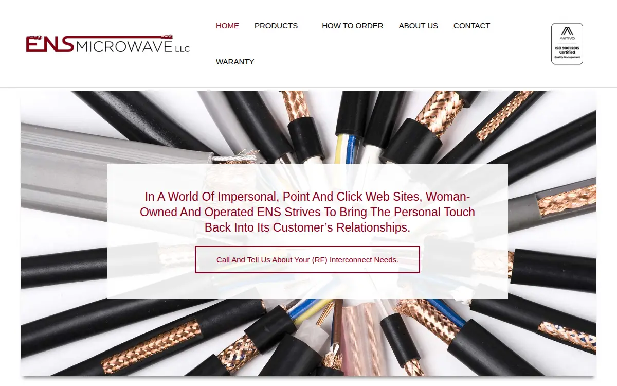 Homepage of Ens Microwave, LLC