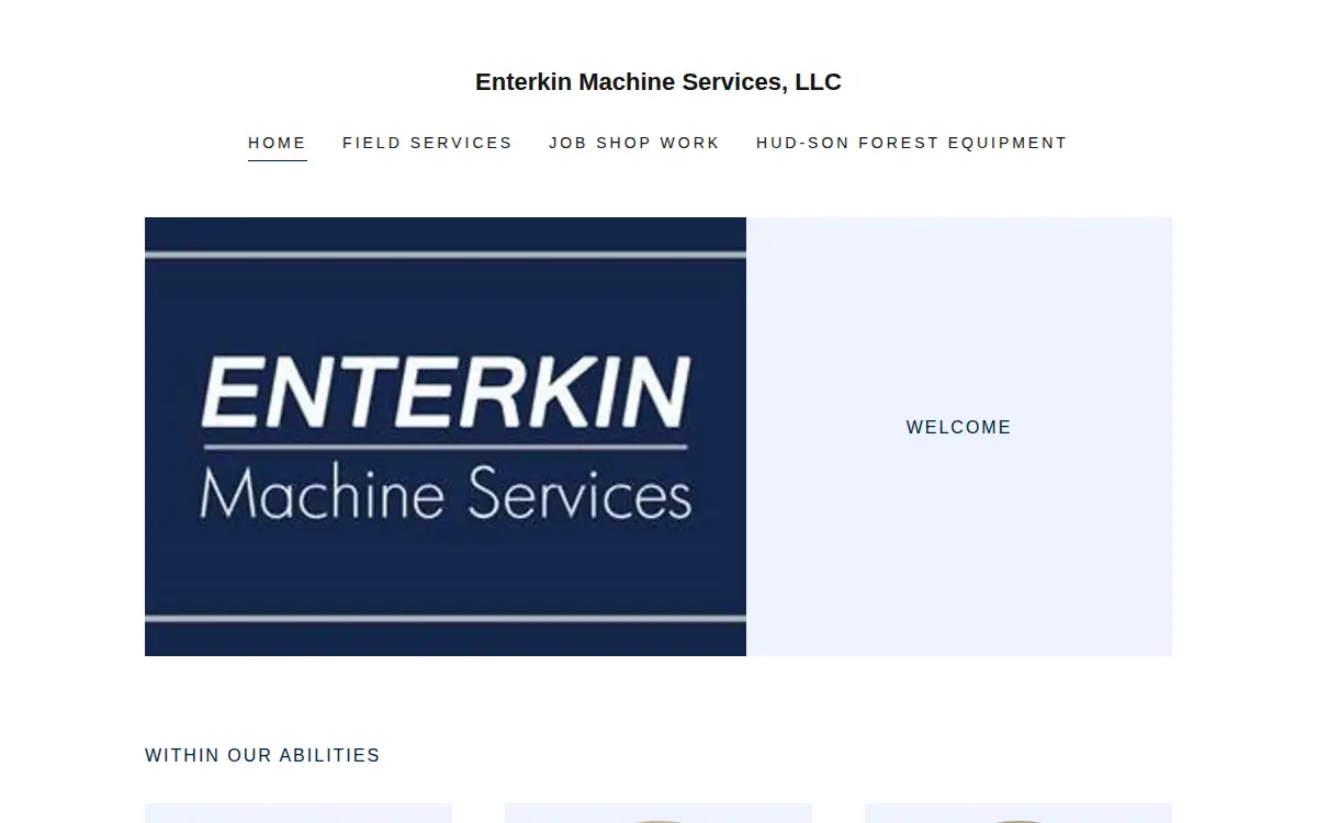 Homepage of Enterkin Machine Services, LLC