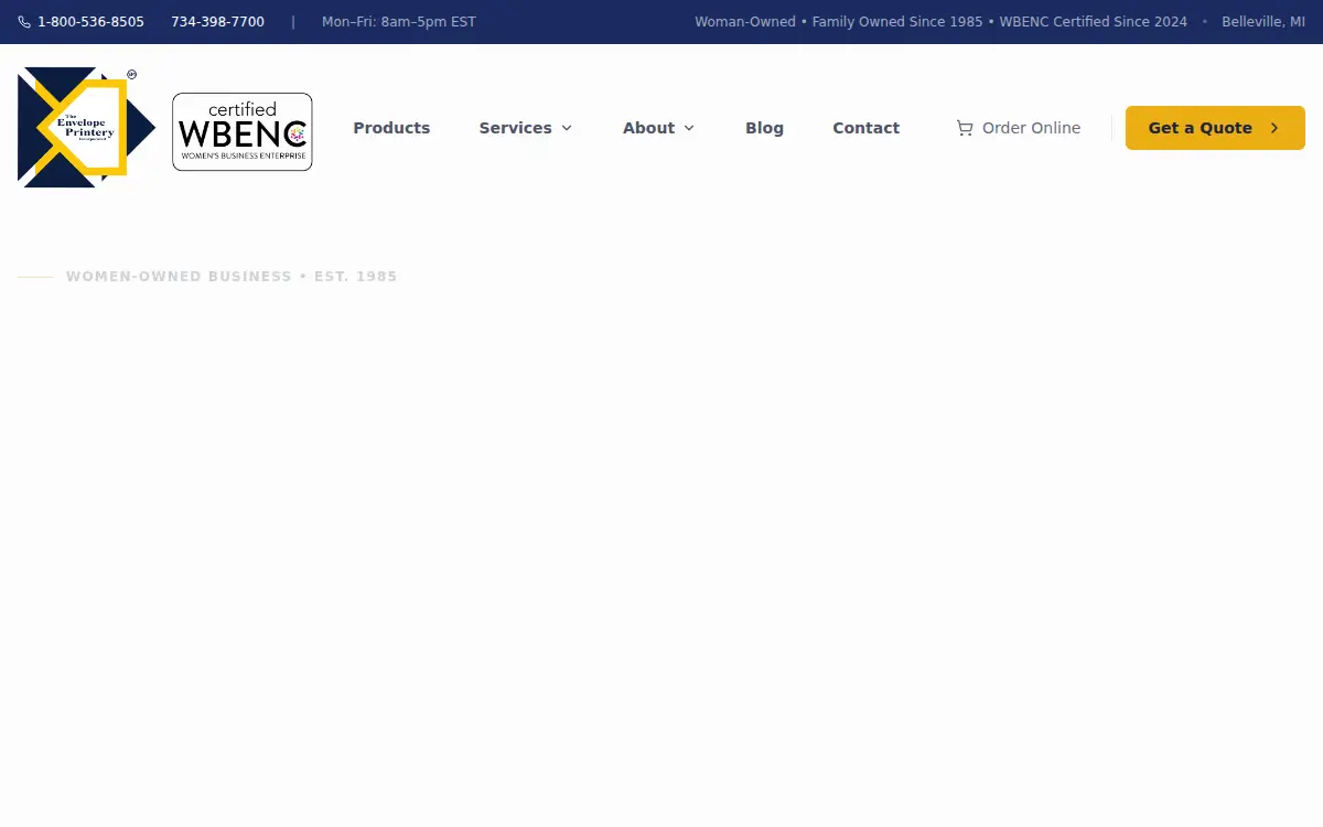Homepage of The Envelope Printery, INC