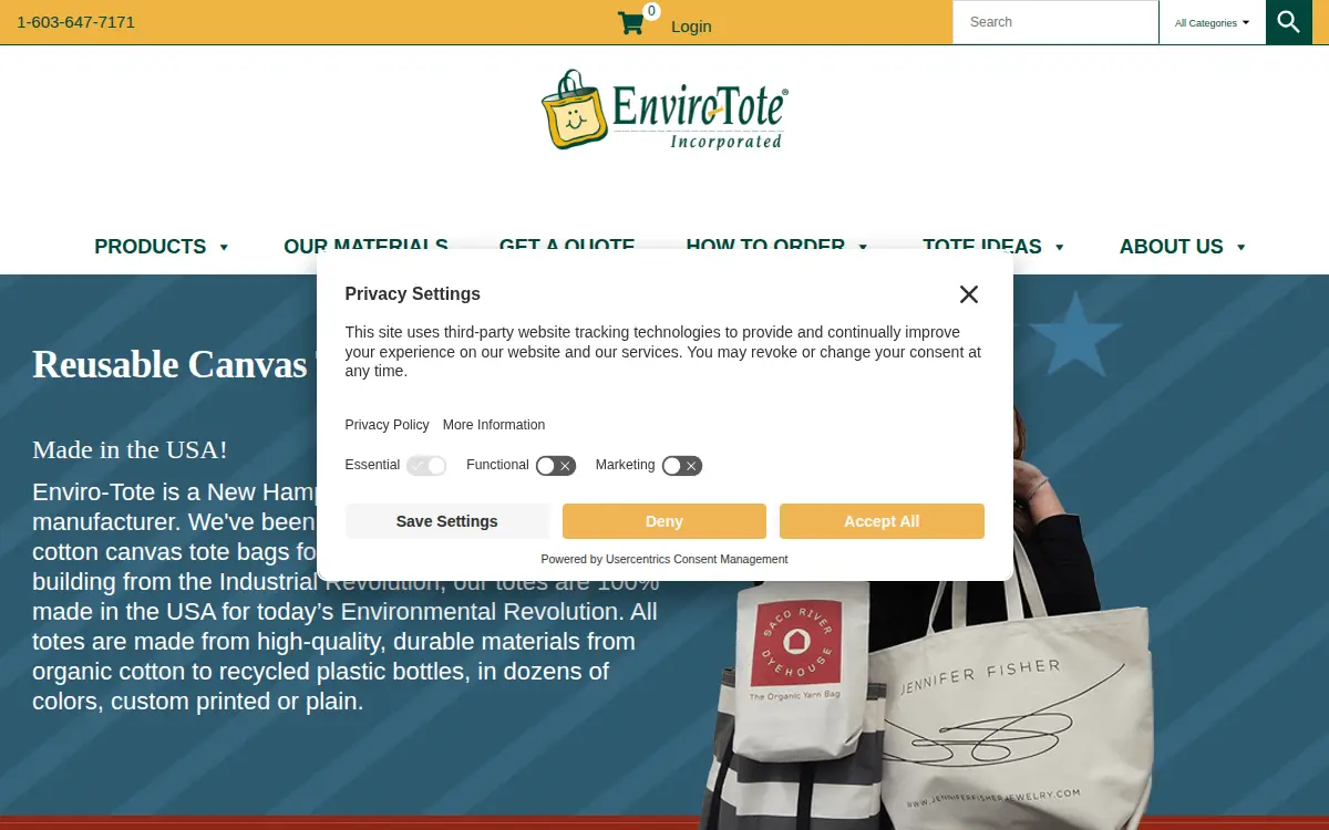 Homepage of Enviro-tote, INC.