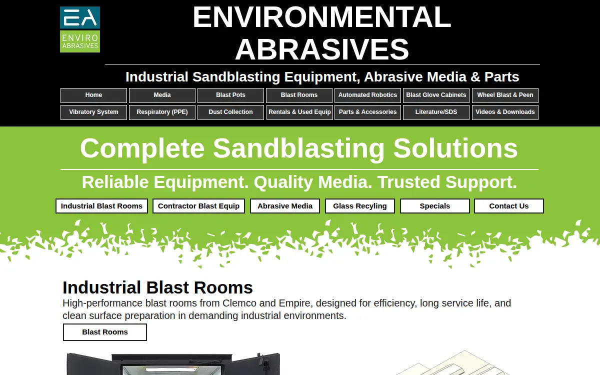 Homepage of Environmental Abrasives Warehouse CO.