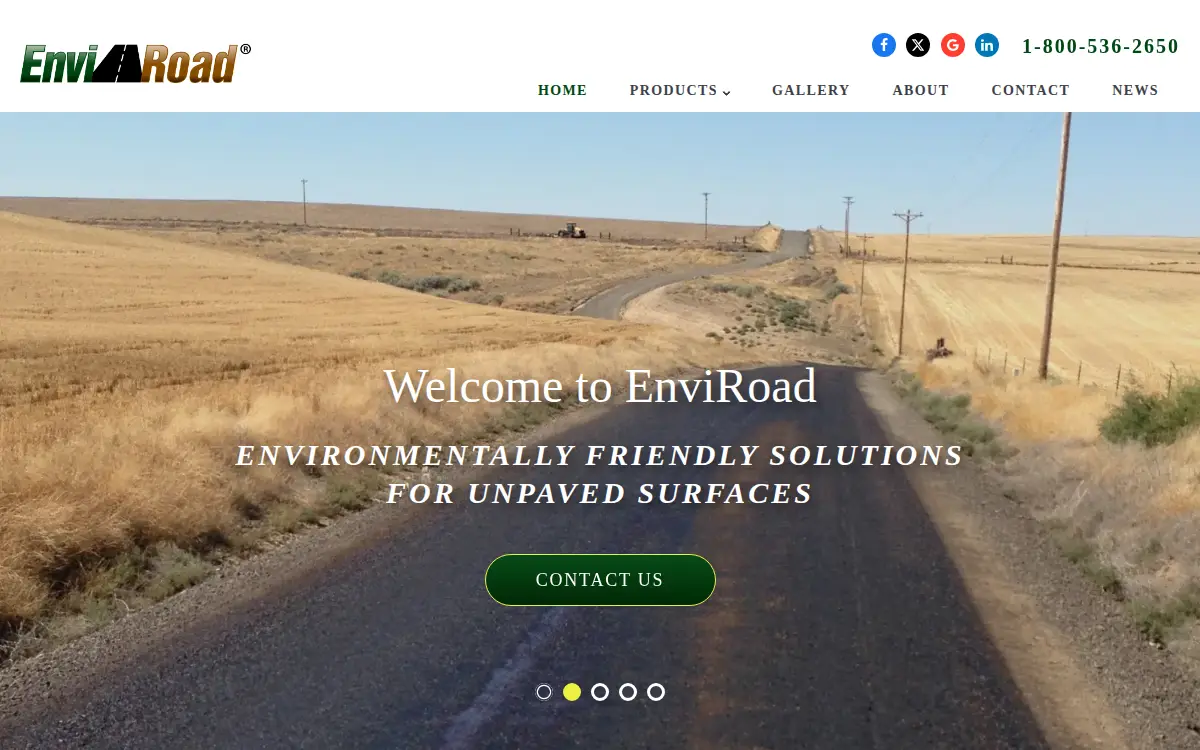 Homepage of Enviroad LLC