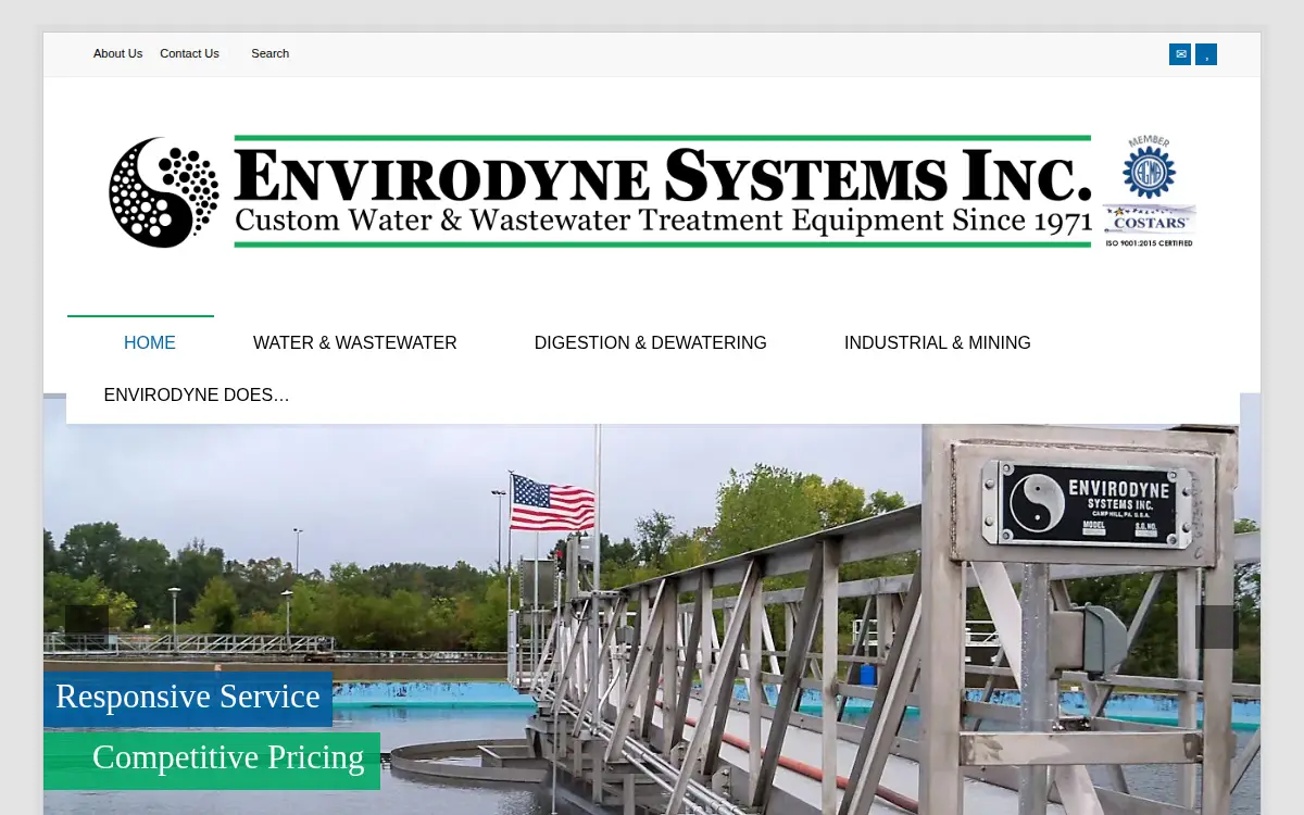 Homepage of Envirodyne Systems INC