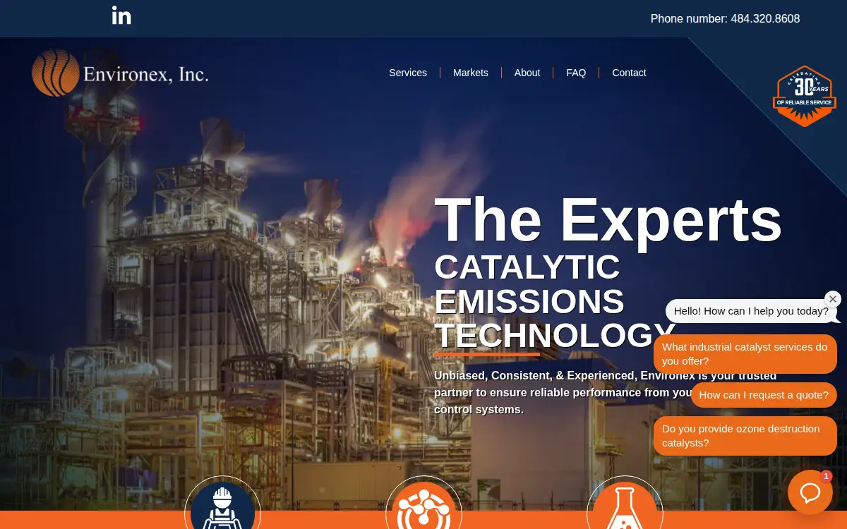 Homepage of Environex Products LLC