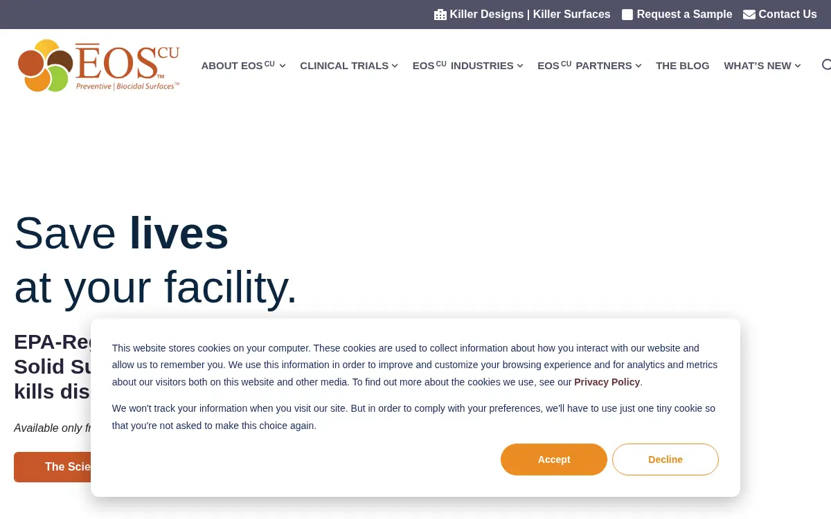 Homepage of Eos Surfaces LLC
