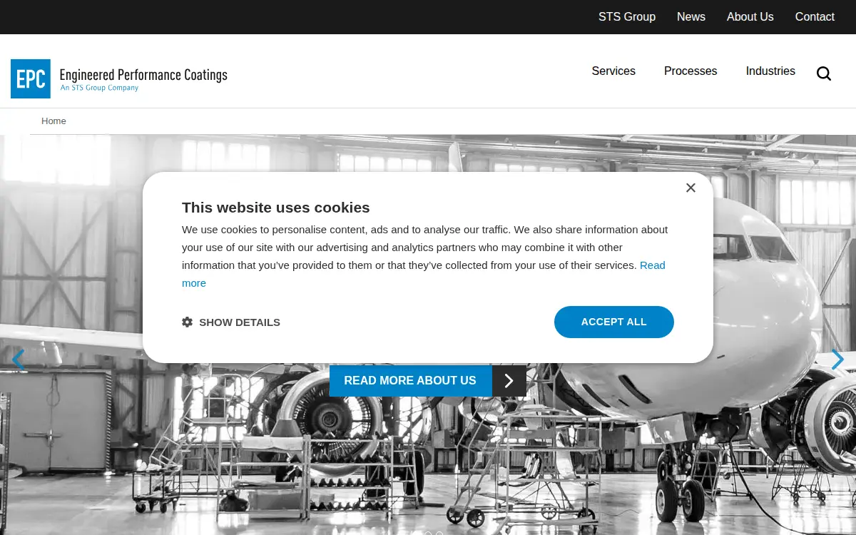 Homepage of Engineered Performance Coatings INC