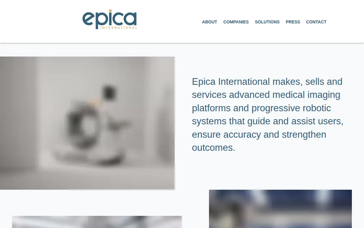 Homepage of Epica Medical Innovations LLC