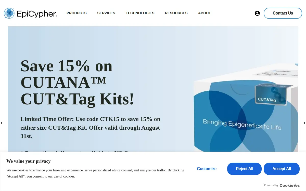 Homepage of Epicypher, INC.