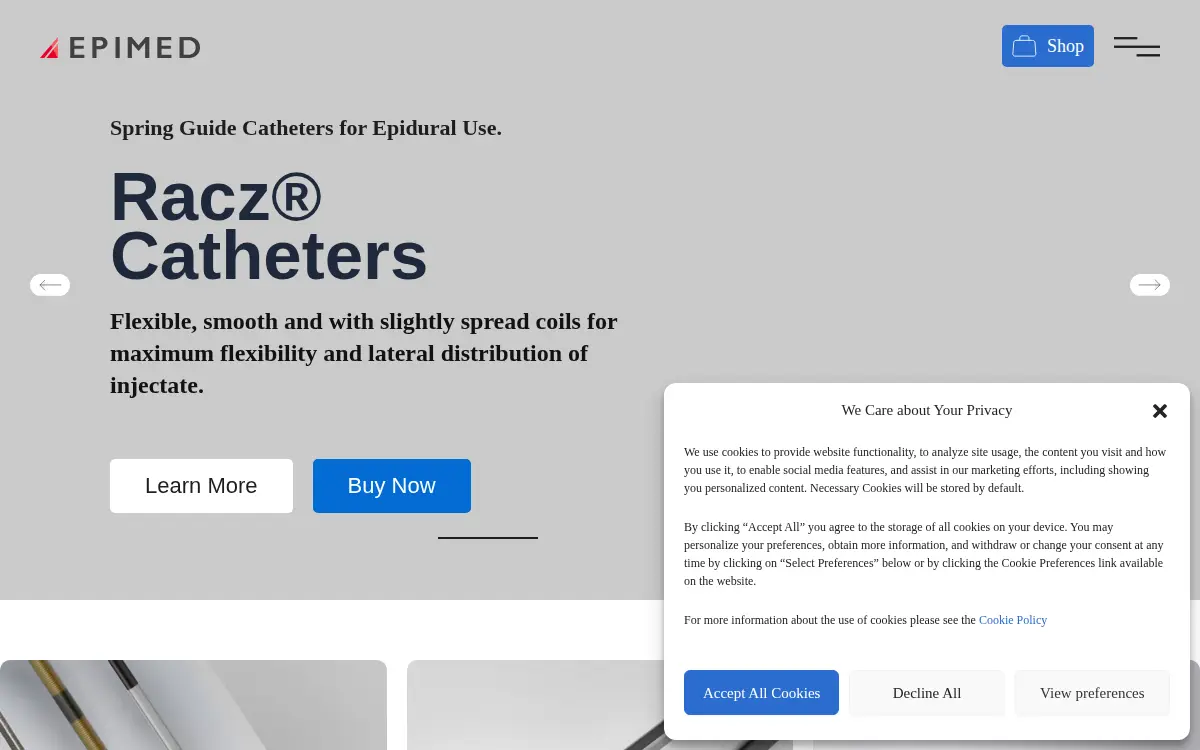 Homepage of Epimed International INC