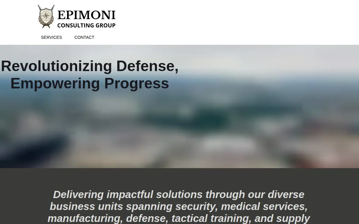 Homepage of Epimoni Consulting Group LLC