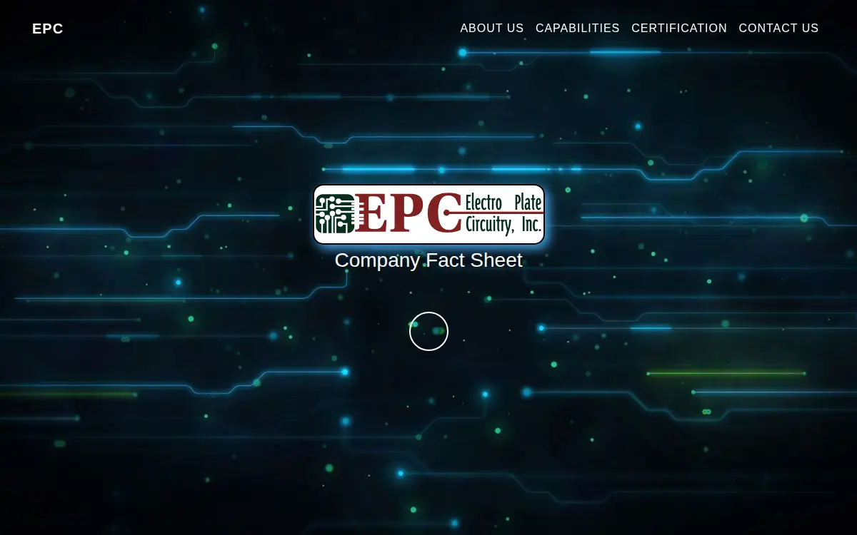 Homepage of Electro Plate Circuitry, INC.