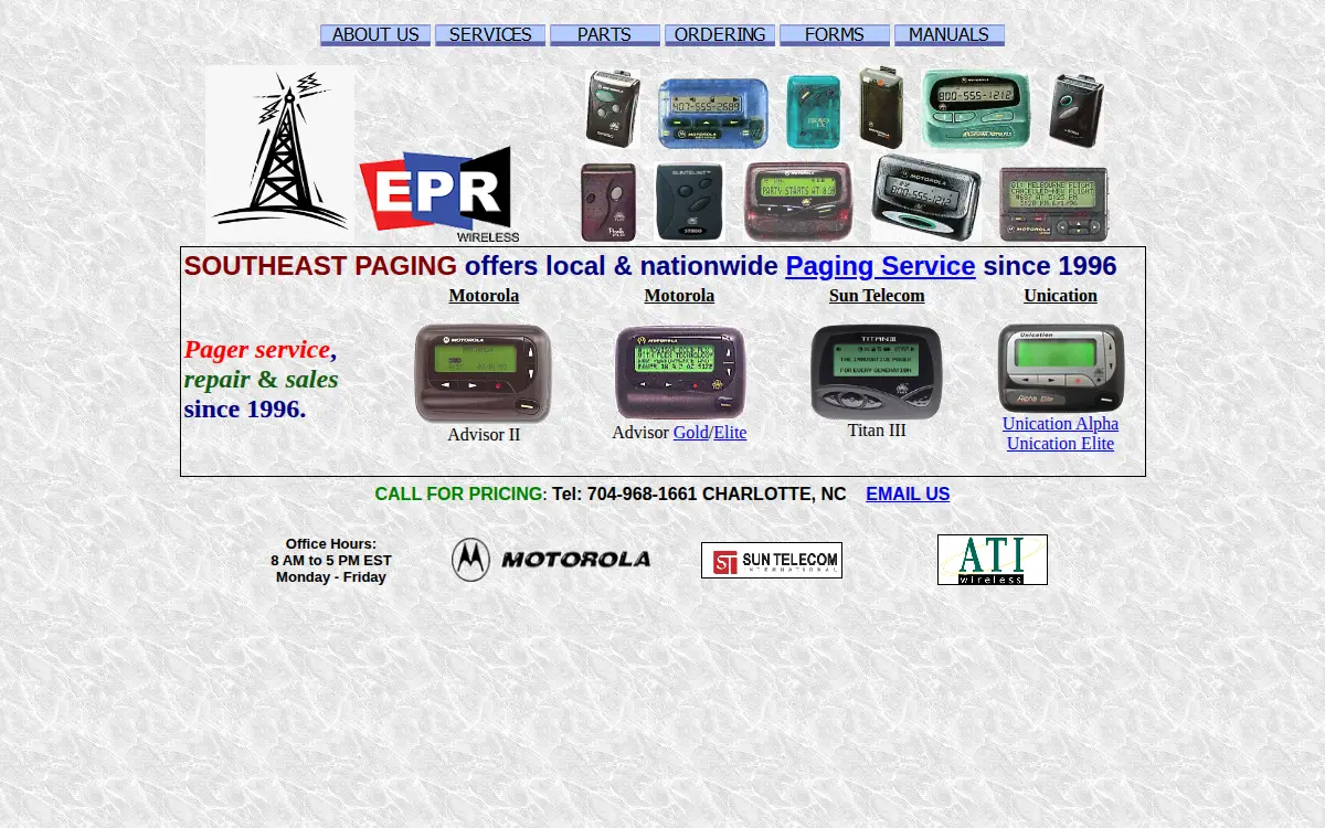 Homepage of Epr Wireless INC