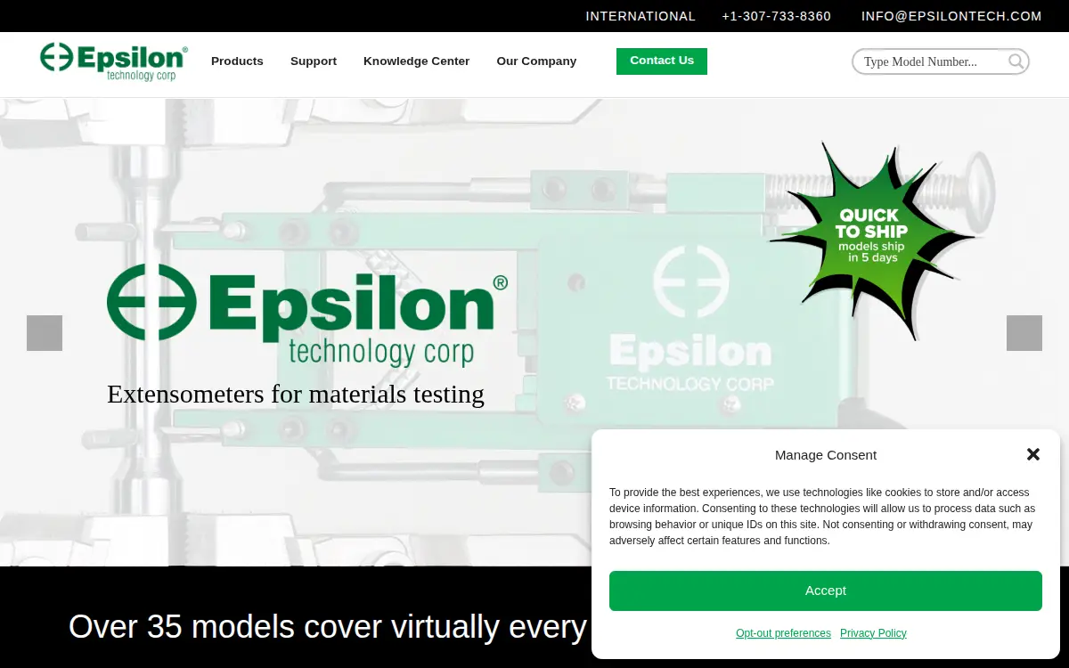 Homepage of Epsilon Technology Corporation