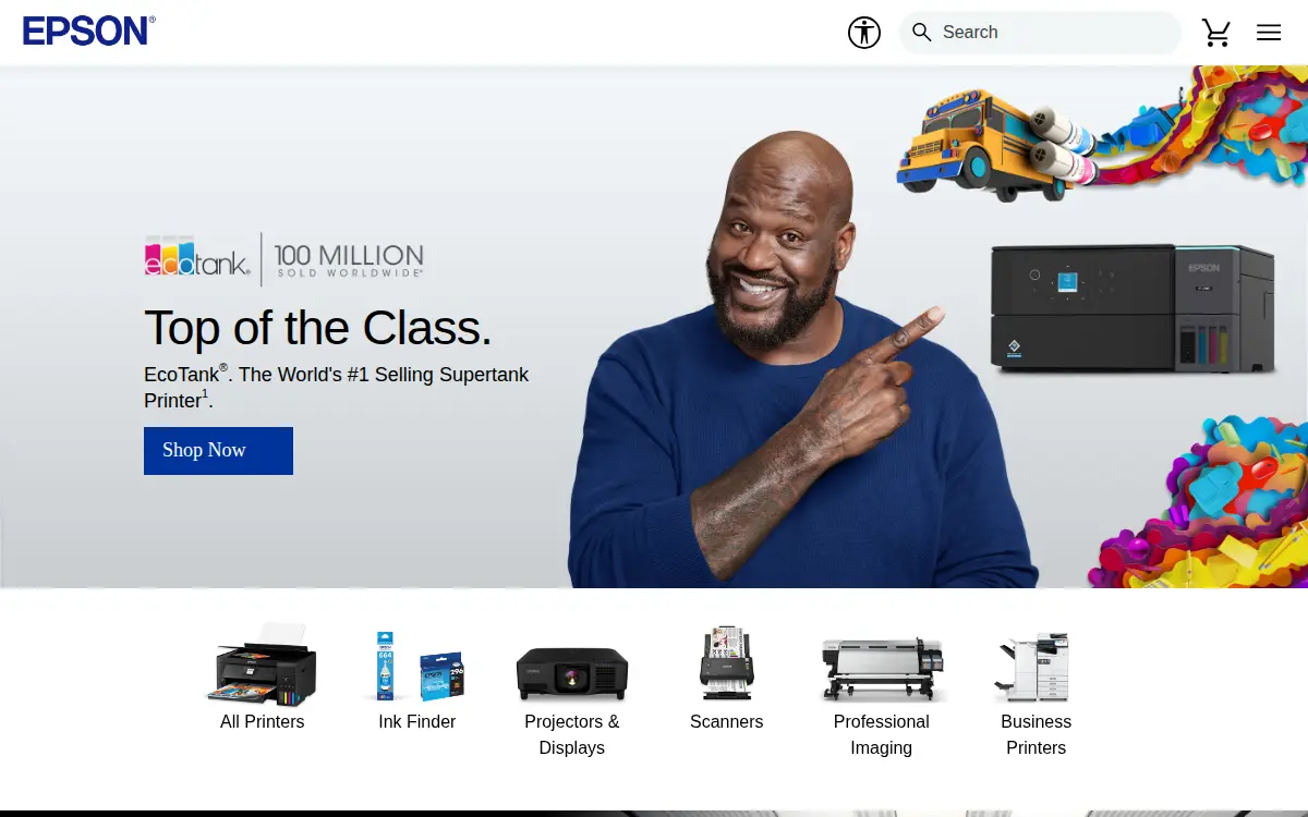 Homepage of Epson America INC