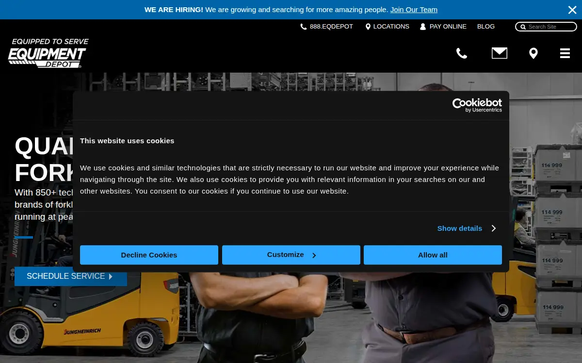 Homepage of Equipment Depot Northeast, INC.