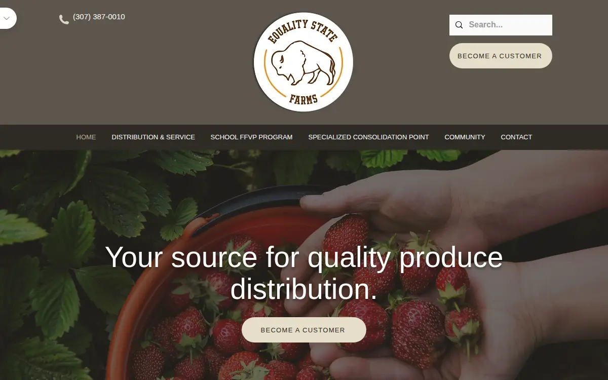 Homepage of Equality State Farms LLC