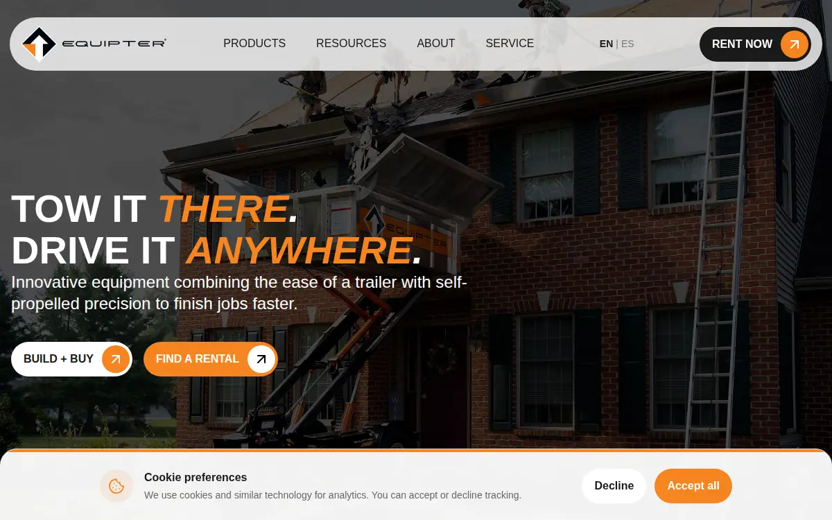 Homepage of Equipter LLC