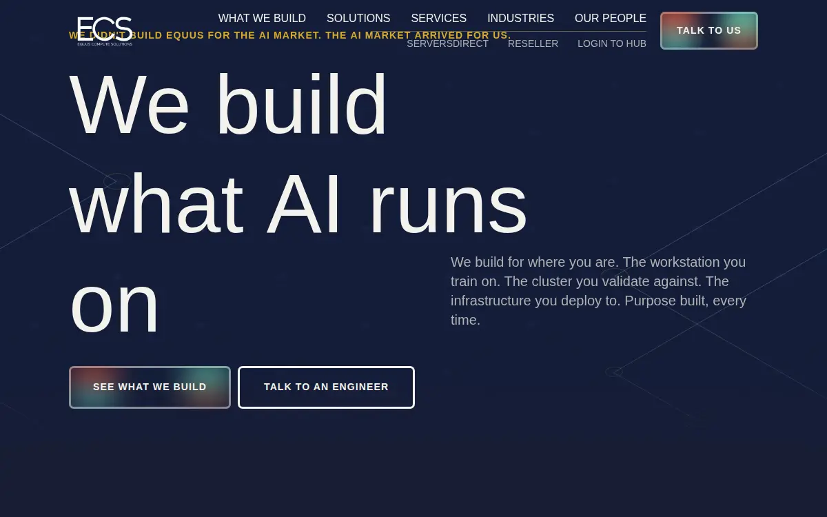 Homepage of Equus Computer Systems, INC.