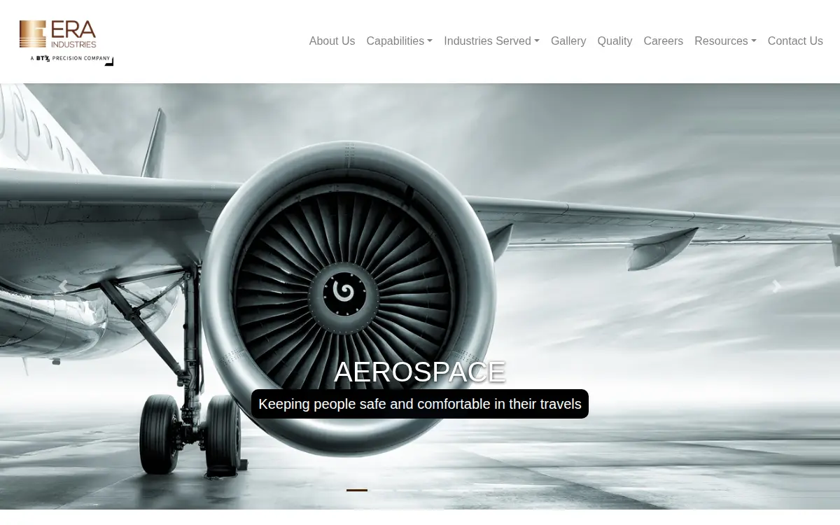Homepage of Era Industries, LLC
