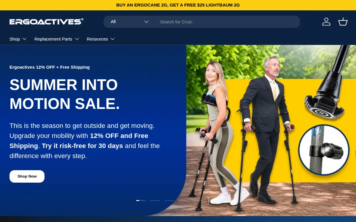 Homepage of Ergoactives, LLC