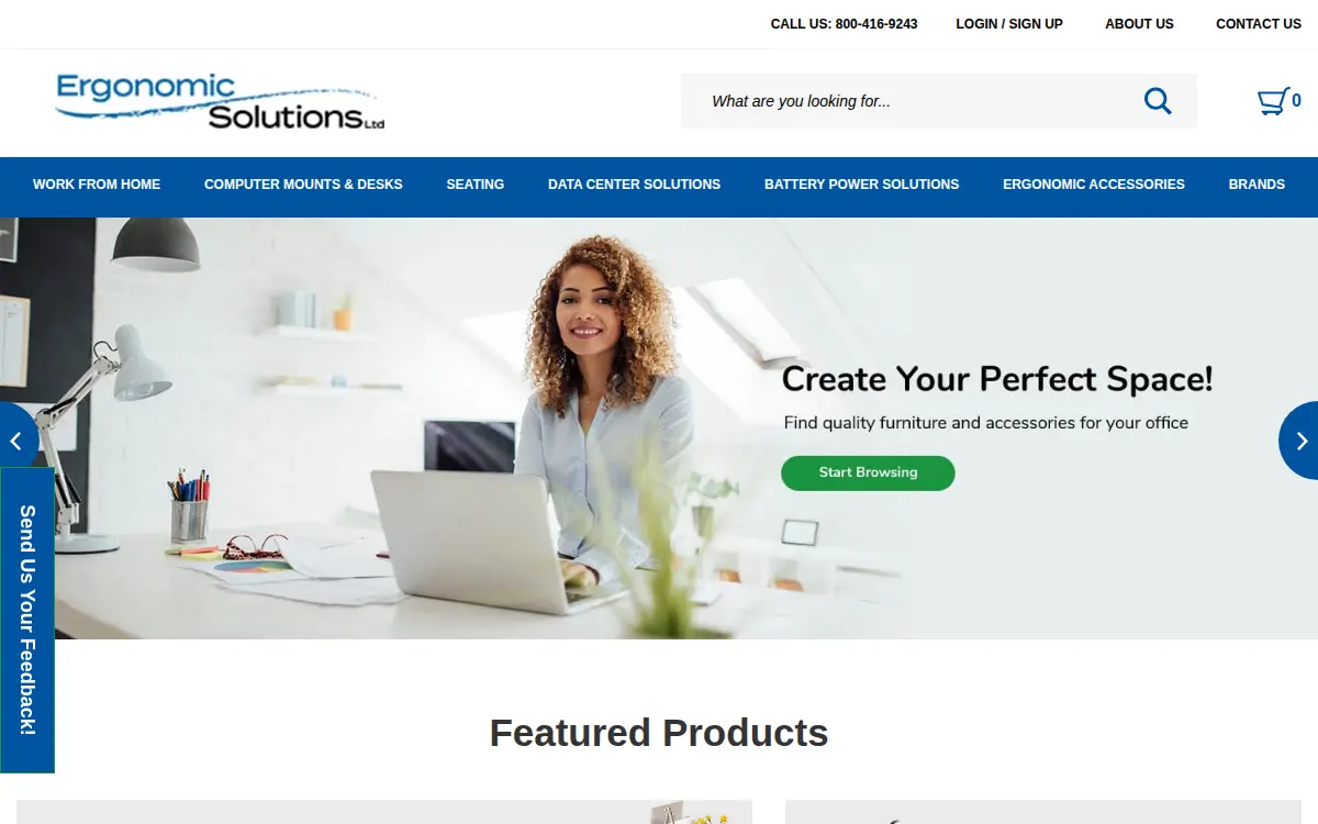 Homepage of Ergonomic Solutions, LTD.
