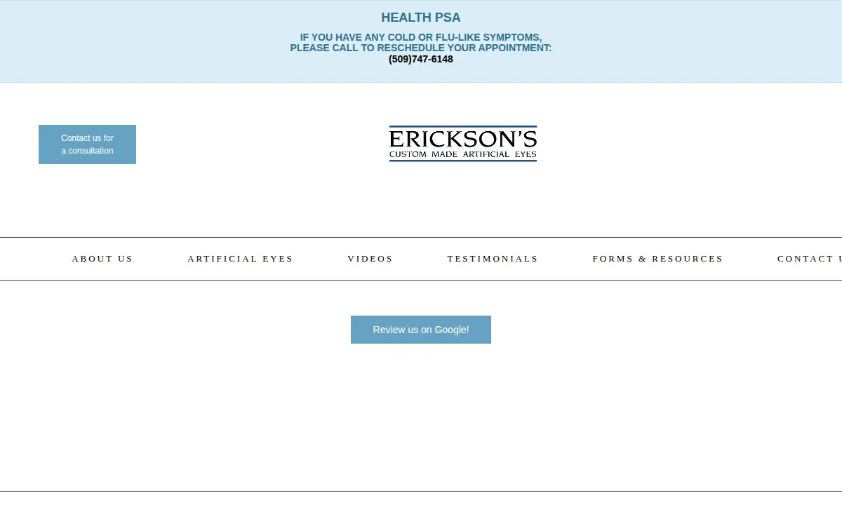 Homepage of Erickson Optical Lab INC