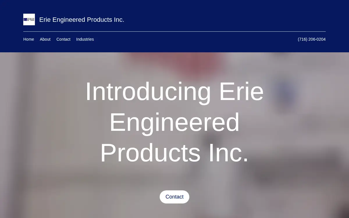 Homepage of Erie Engineered Products, INC.