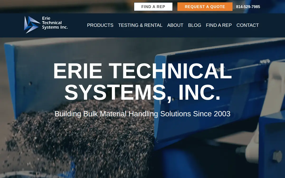 Homepage of Erie Technical Systems INC