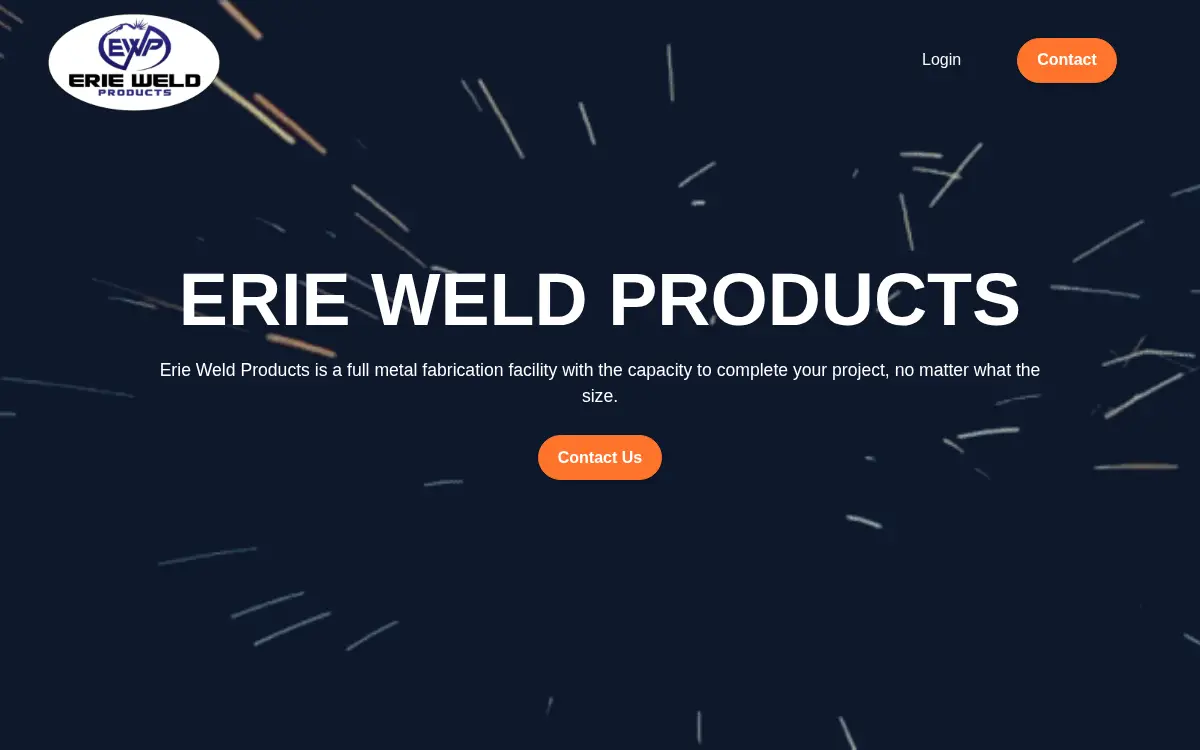 Homepage of Erie Weld Products, INC.