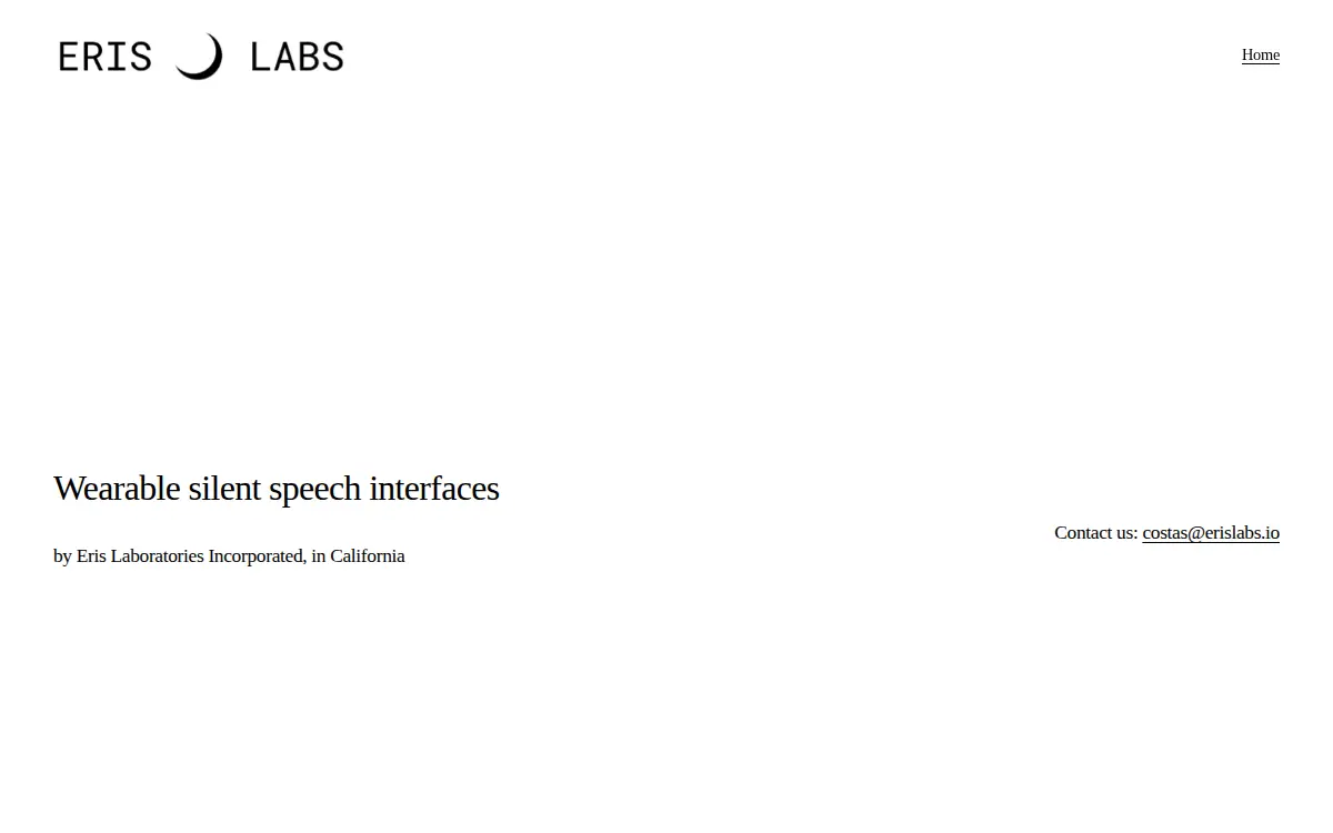 Homepage of Eris Laboratories Incorporated