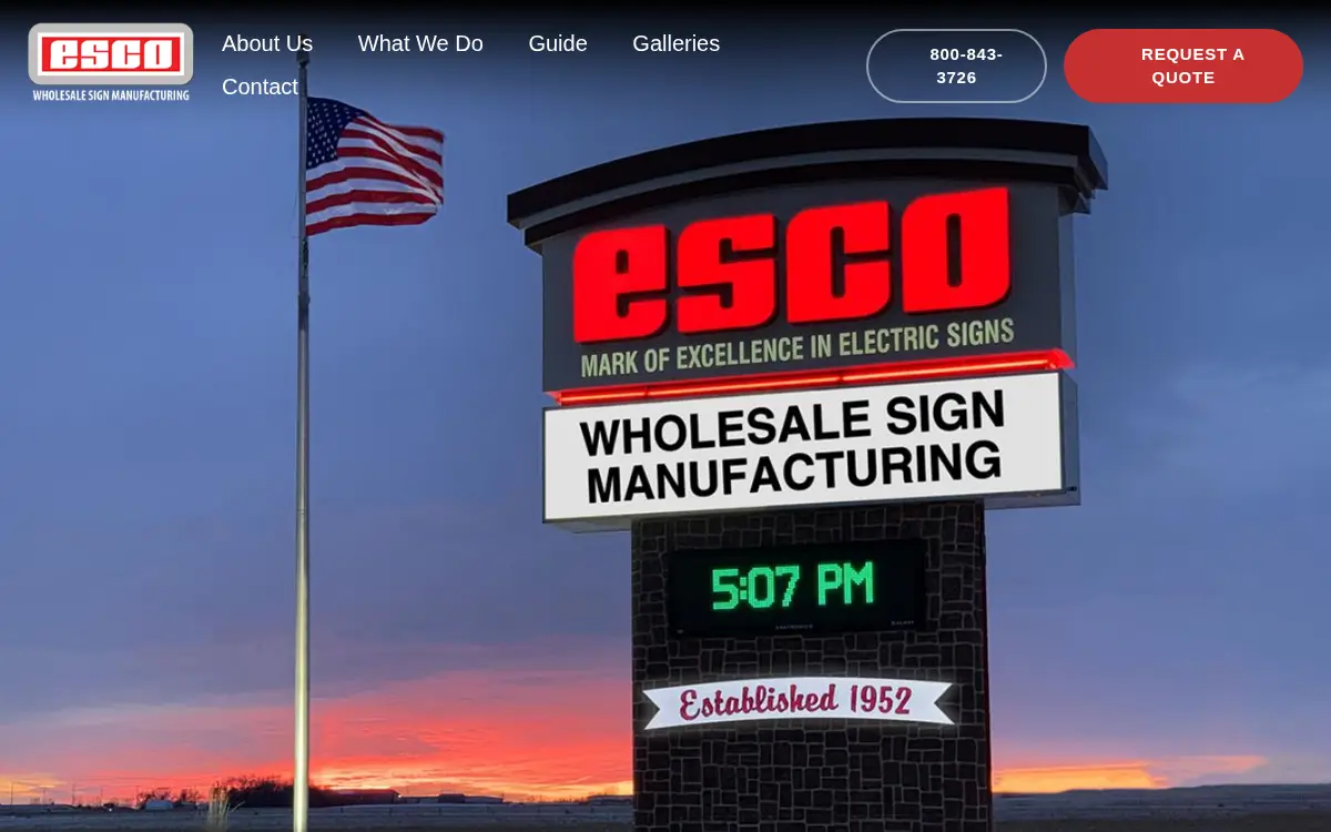Homepage of Esco Mfg., INC.